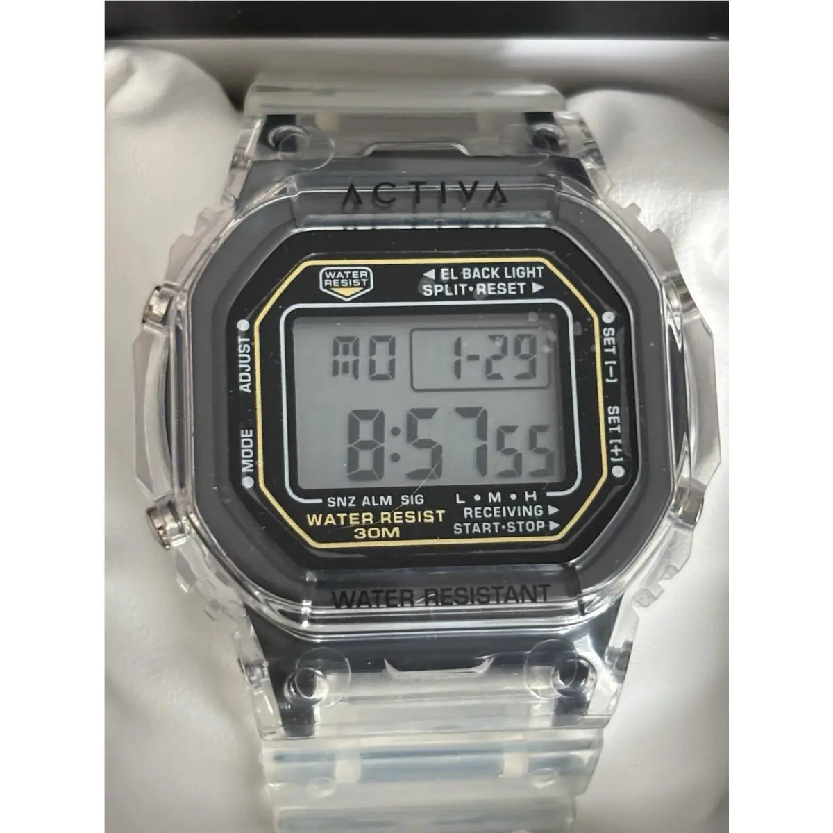 Activa Retro X Invicta Men`s Digital Watch 44.5mm Transparent