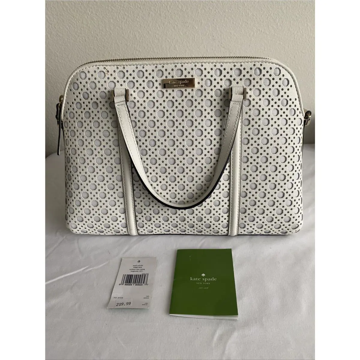 Kate Spade Newbury Lane Caning White Handbag