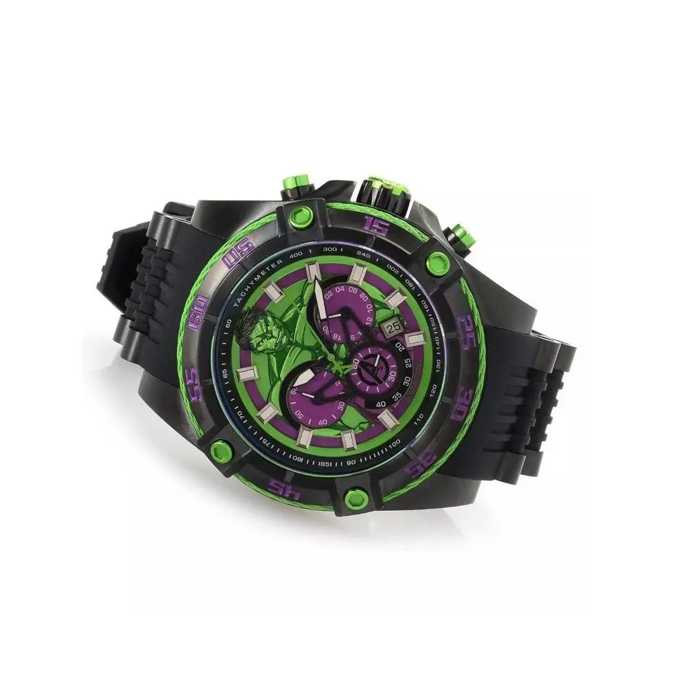 Marvel Hulk Men`s 52mm Black Limited Edition Chrono 26808 Watch by Invicta