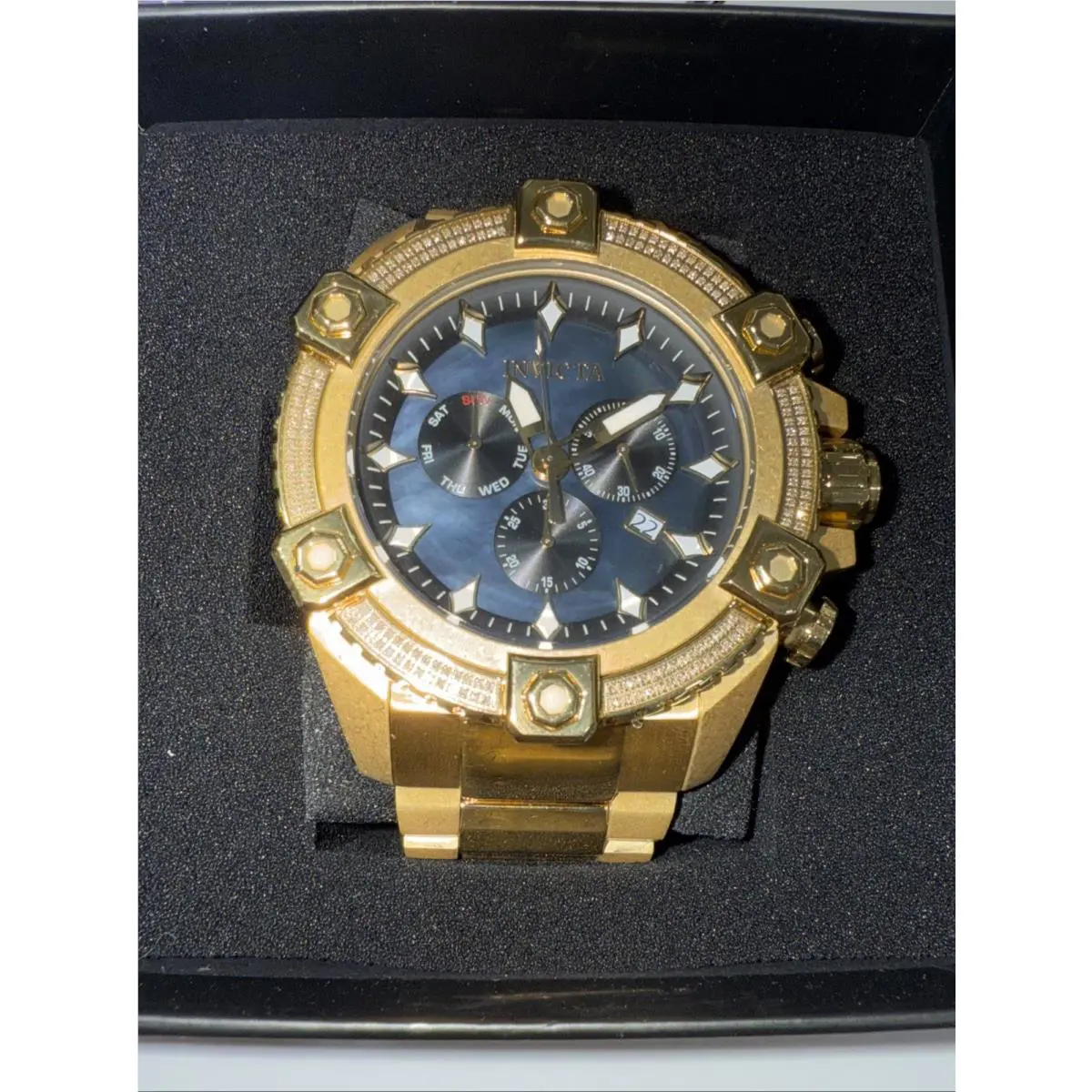Invicta Pro Diver Diamond Gold Plated Mens Watch