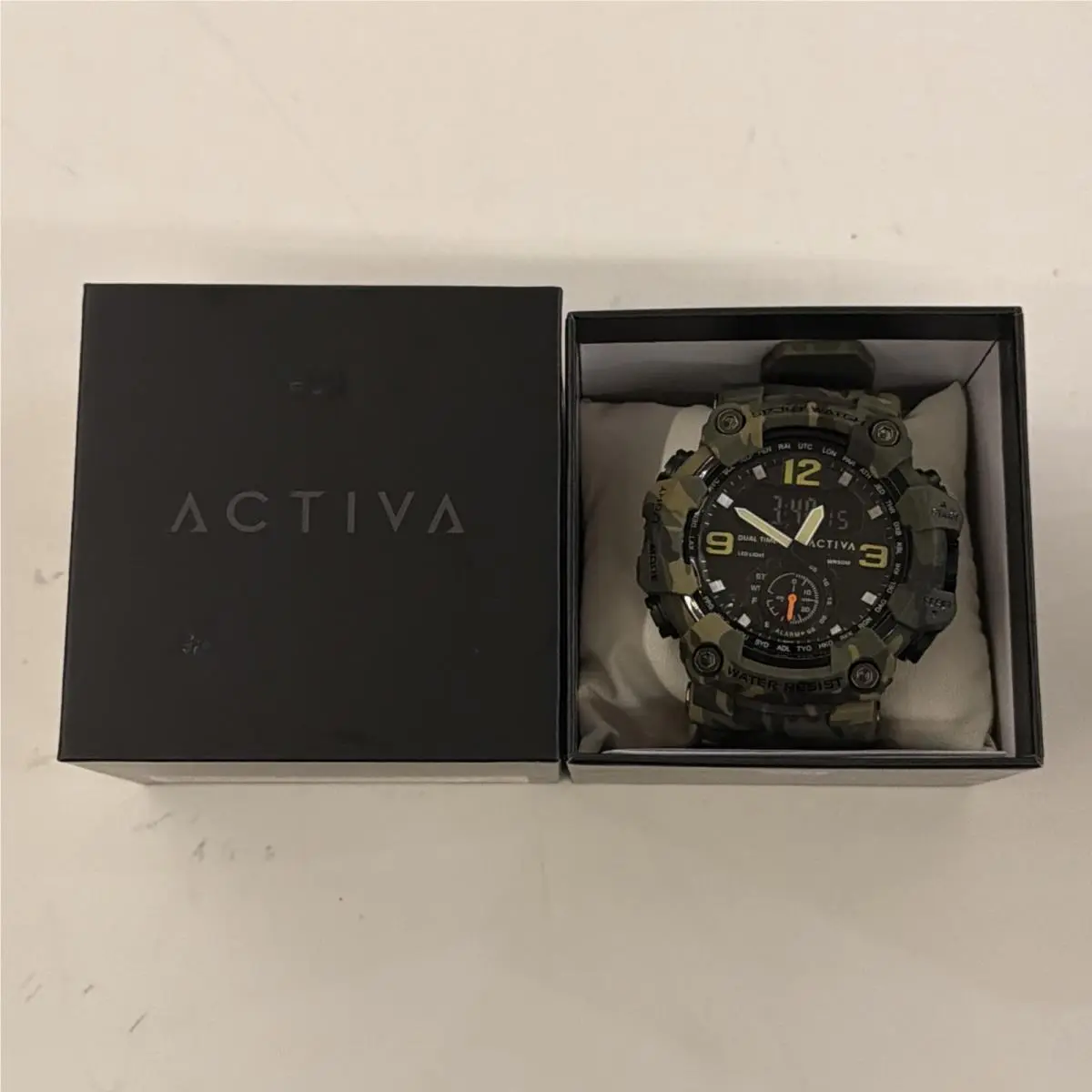 Activa by Invicta Mens Camo Dual Time Sport Watch ACW1637-004 Green Boxed
