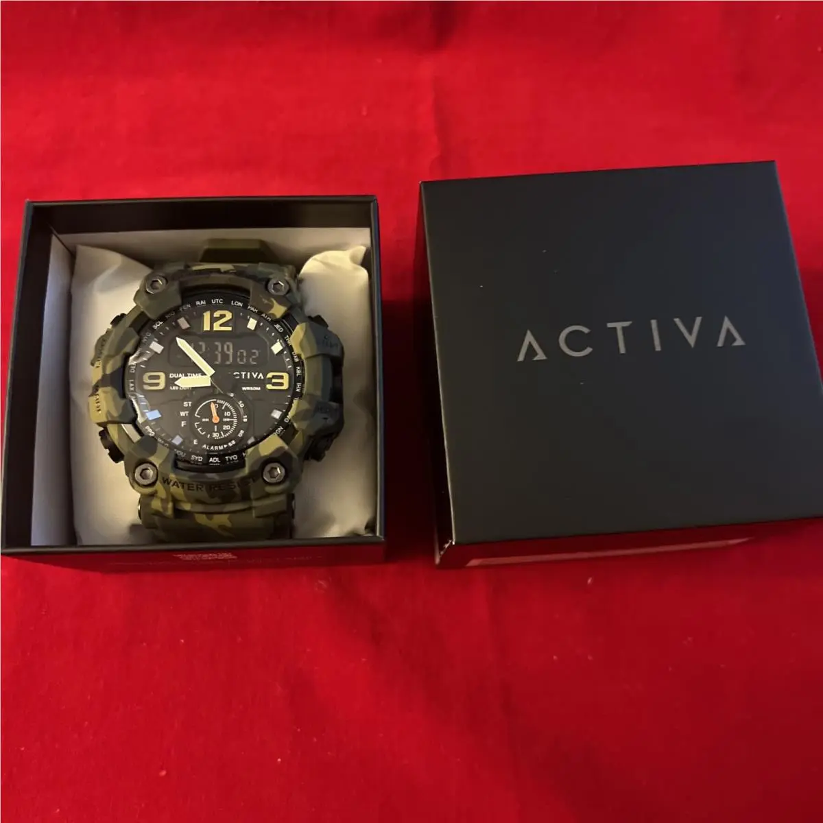 Activa X Invicta Blackops Digital Mens Watch 56mm Camouflage Green ACW1637-004