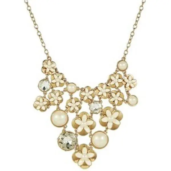 Kate Spade York Window Seat Bouquet Enamel Pearl Necklace NWT$248