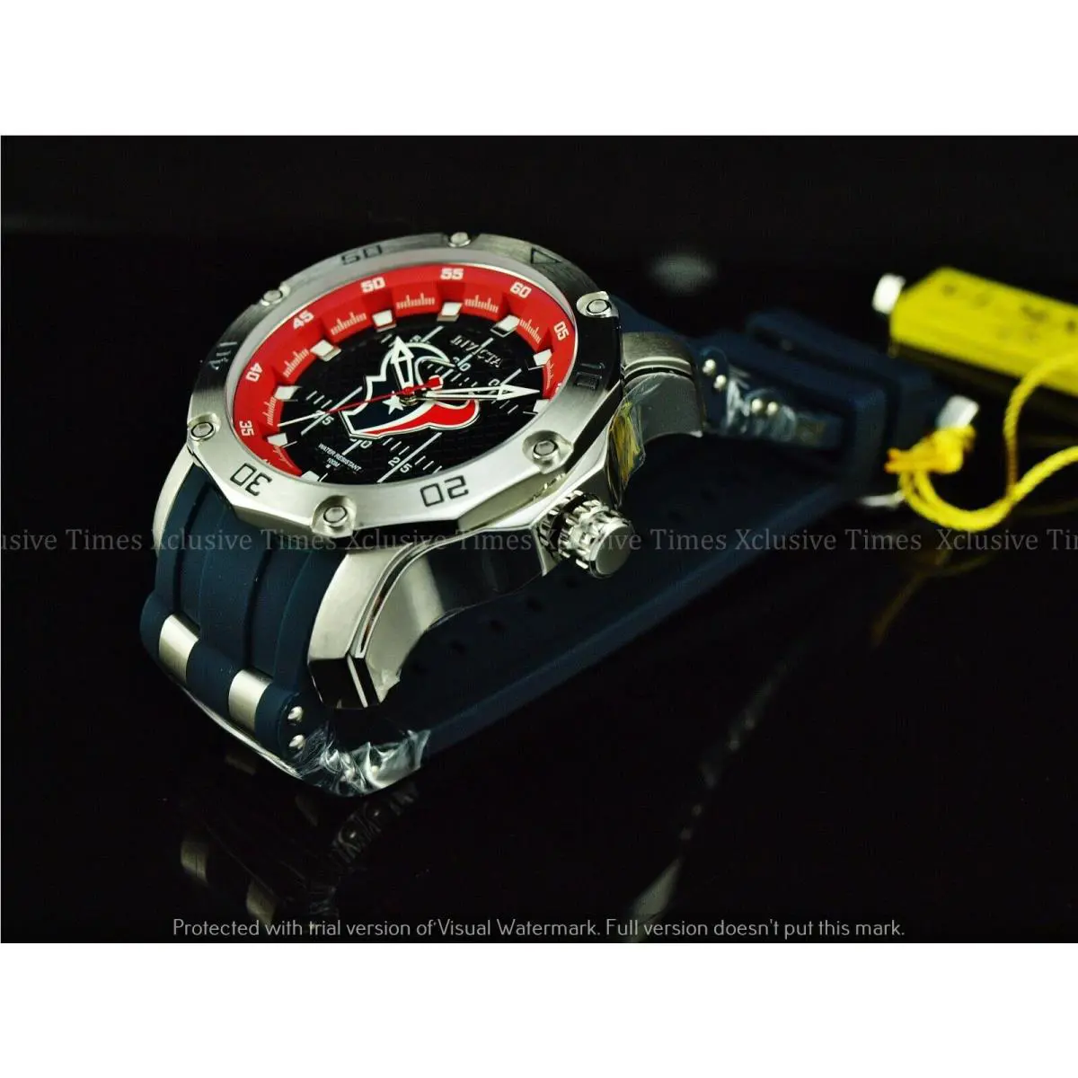 Invicta Nfl Houston Texans 50mm Pro Diver Scuba Automatic Strap SS Watch