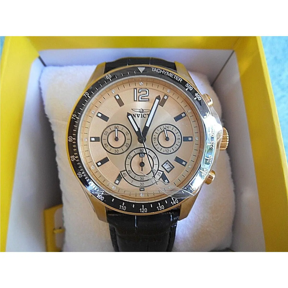 Invicta Men`s Specialty 17770 Black and Gold Tone Chronograph Quartz Watch