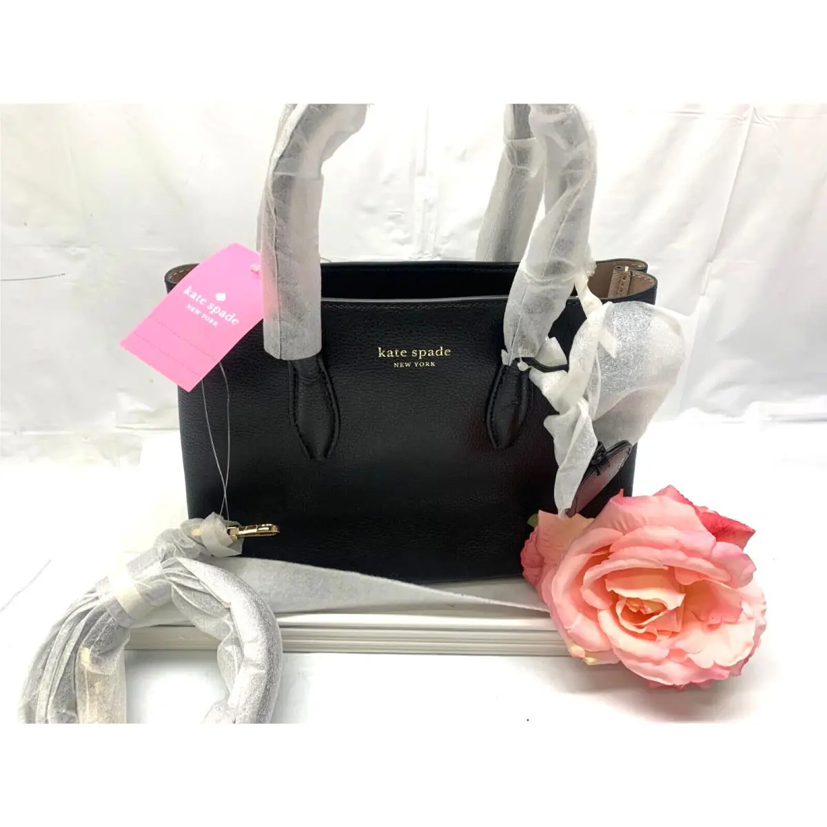 Kate Spade NY Small Top Zip Satchel Crossbody Purse-refined Grain-black New
