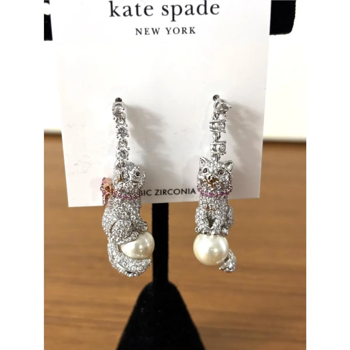 New York Pawlina Cat Linear Earrings by Kate Spade