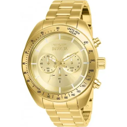 Invicta Speedway 28905 Wrist Watch For Men Stainless Steel Gold Blue 48mm Rare