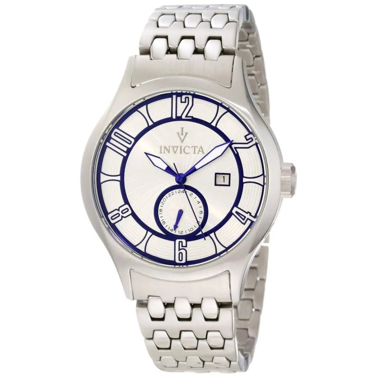 Invicta 12232 Vintage Silver Dial Stainless Steel Men`s Watch Retail - Silver