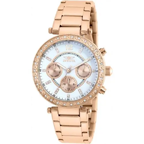 Angel Chronograph Crystal White Dial Ladies Watch 21558 by Invicta
