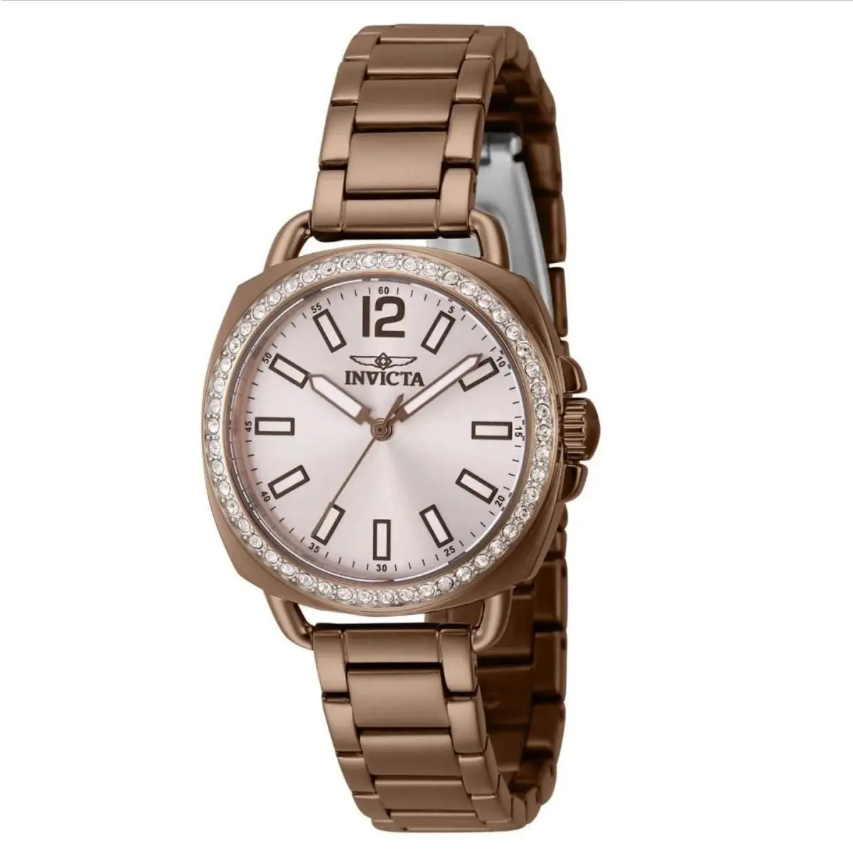 Invicta Lady`s Wildflower 32mm Steel Quartz Watch Brown Model: 46344 - Brown, Band: Brown