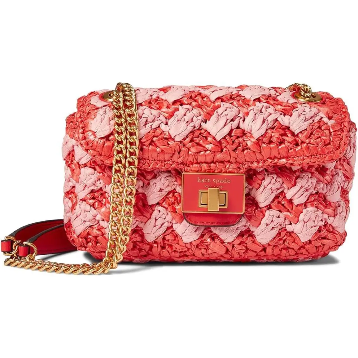 Kate Spade New York Evelyn Striped Crochet Raffia Small Shoulder