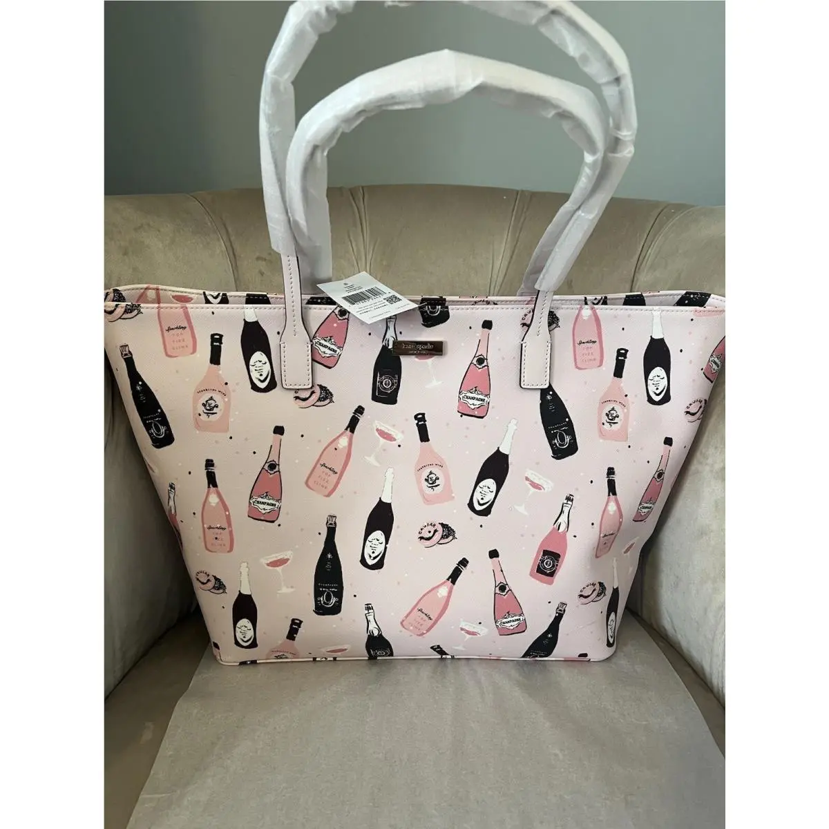 Kate Spade Large Pink Shore Street Margareta Champagne Zip Tote Bag Handbag