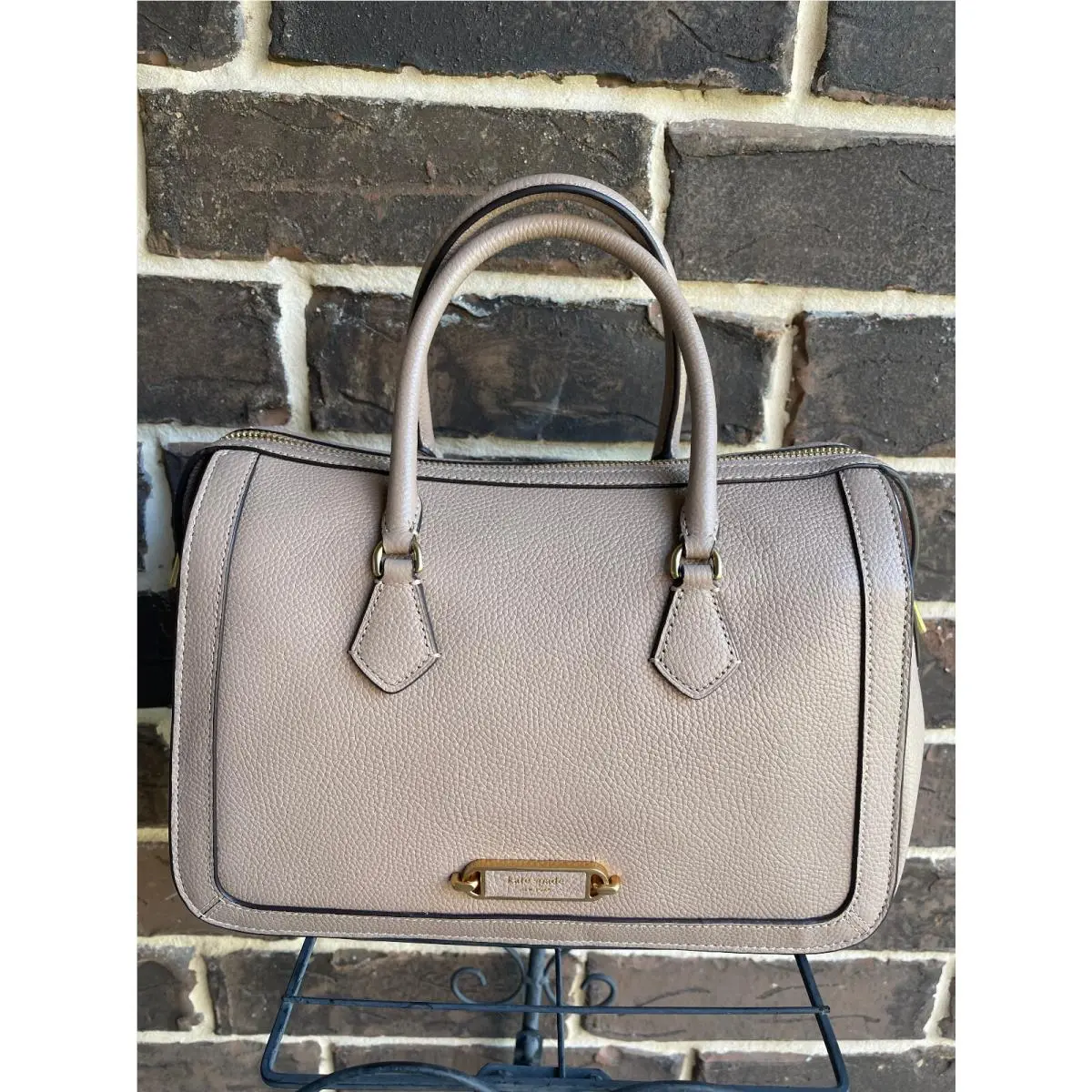 Kate Spade Gramercy Satchel Craft Paper Beige Tan Leather