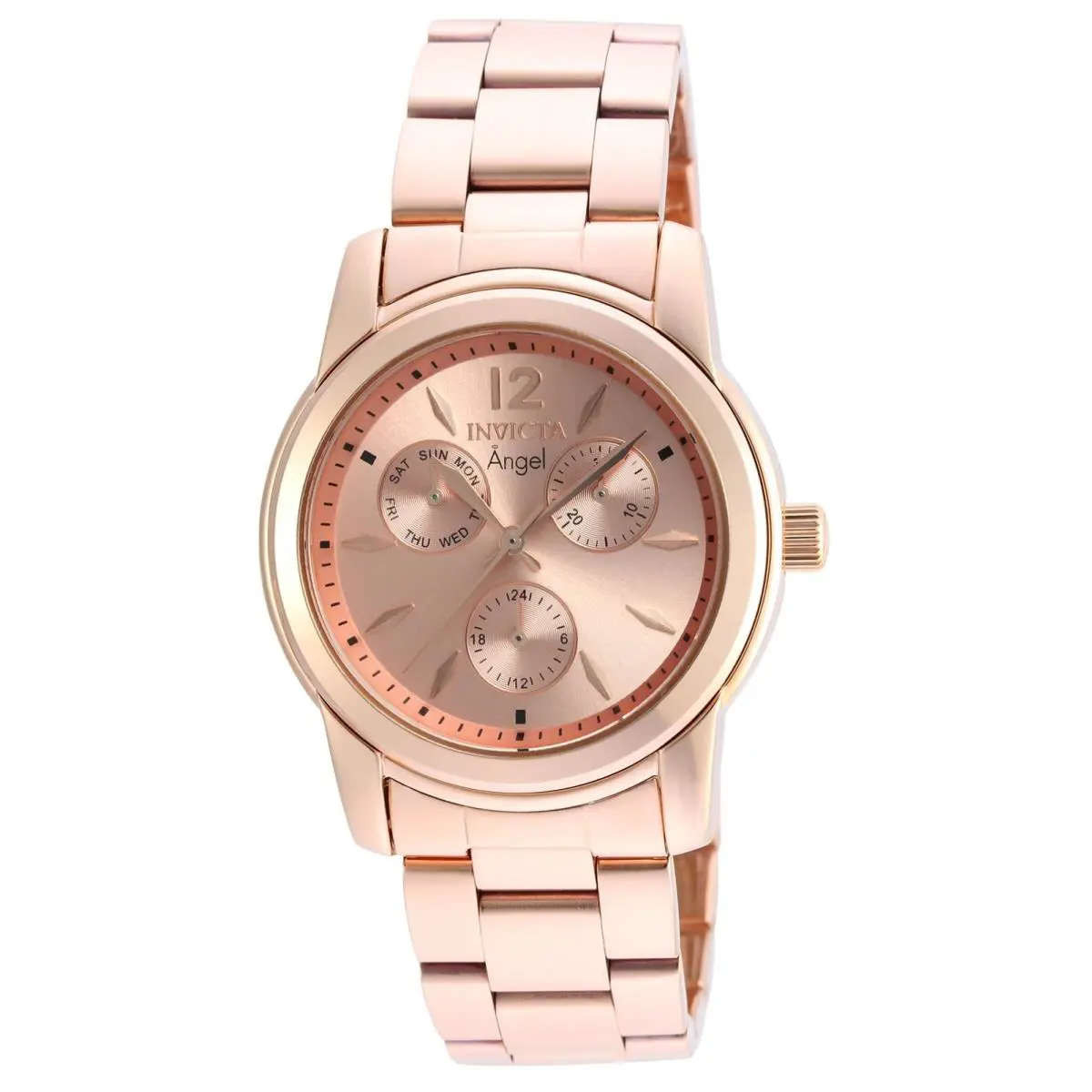 Msrp- Invicta Women`s Angel Quartz Rose Gold SS Watch- See Desc