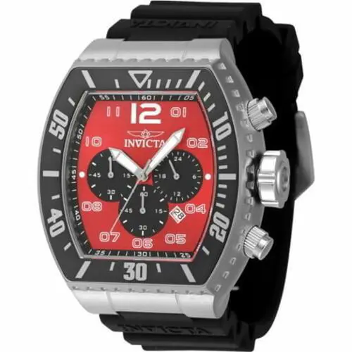 Invicta 47283 Men s Pro Diver Red Black Dial Chronograph Watch - Gray