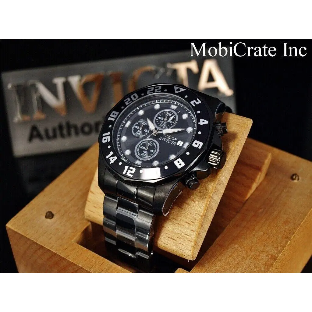 Invicta 48mm Combat Specialty VD57 Quartz Chrono Triple Black Plated SS Watch