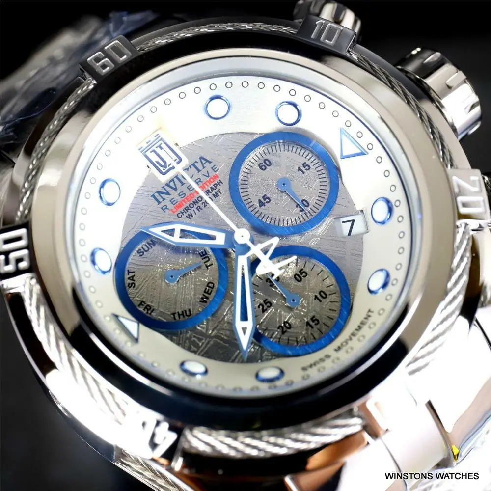 Invicta Reserve JT Bolt Zeus Meteorite Swiss Mvt Polished Steel 52mm Watch