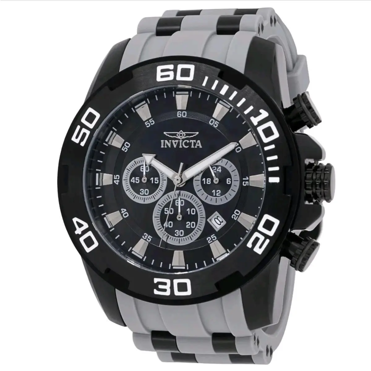44547 Pro Diver Scuba 50mm Black Dial Watch Dark Gray / Black Silicone by Invicta