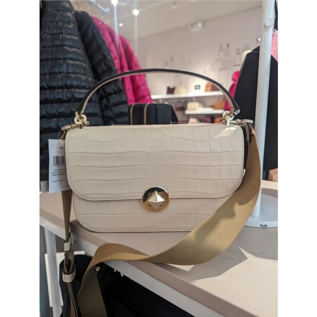 Kate Spade Audrey Croc Embossed Flap Crossbody