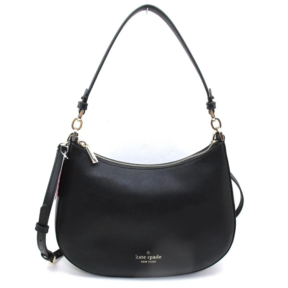 Kate Spade Staci Saffiano Leather Shoulder/hobo Bag Black/gold
