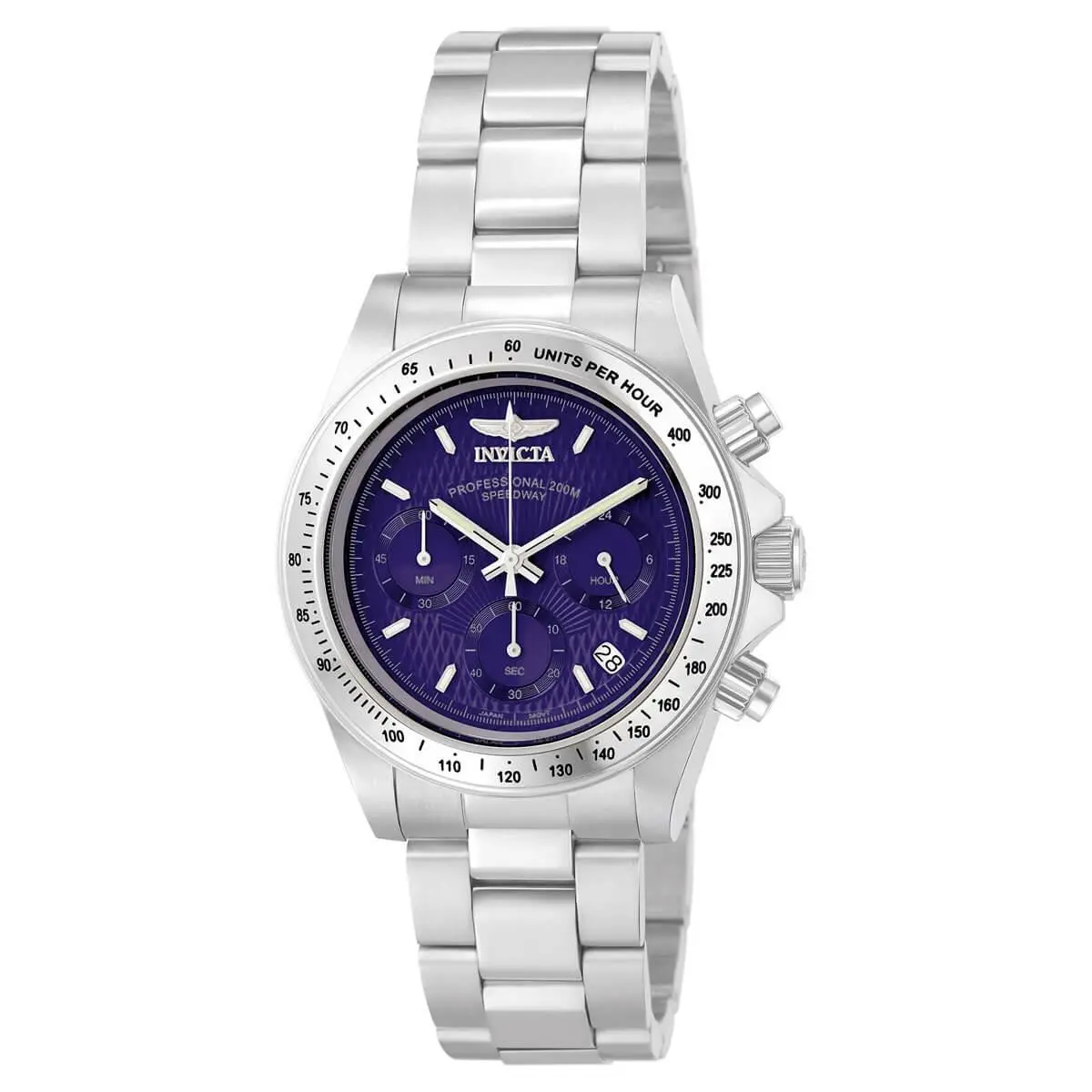 Men`s Watch Speedway Blue Dial Chronograph Dive Silver Bracelet 9329 by Invicta