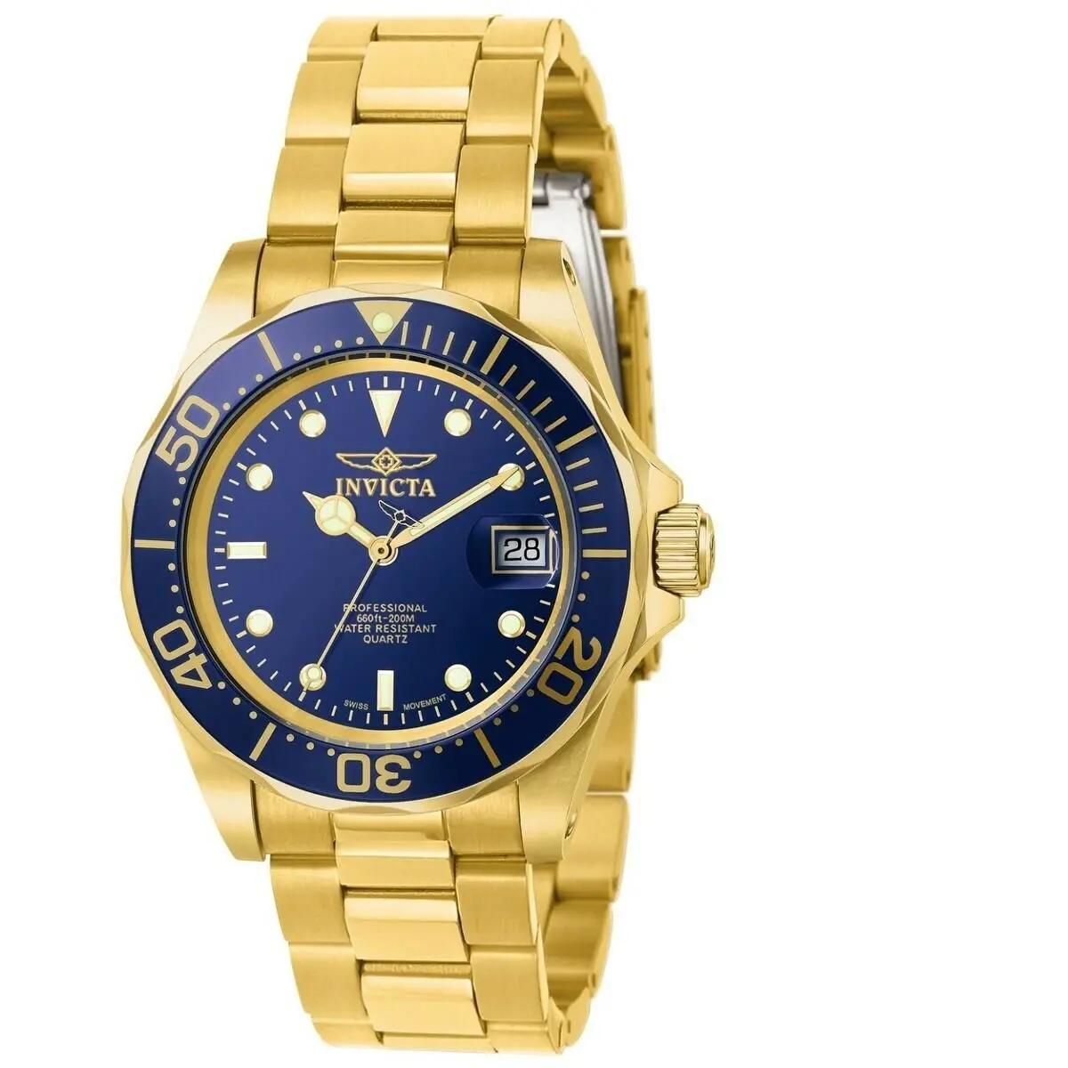 Invicta Pro Diver Blue Dial Gold Plated Stainless Steel Unisex Watch 9312