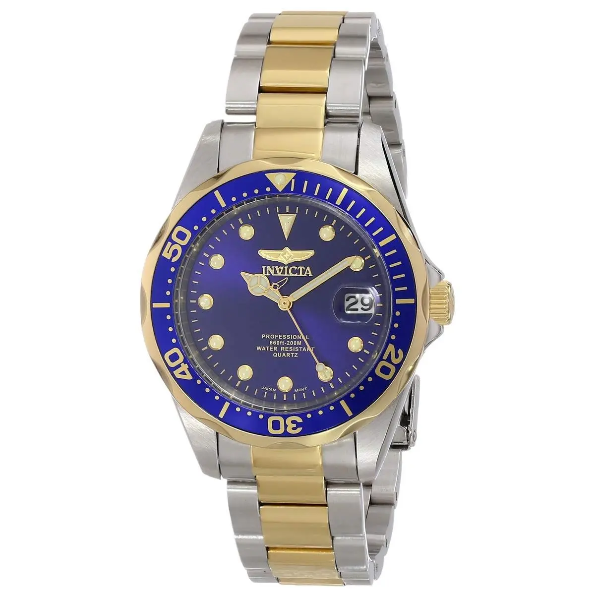 Invicta 17050 Gent`s Blue Dial Two Tone Bracelet Quartz Dive Watch
