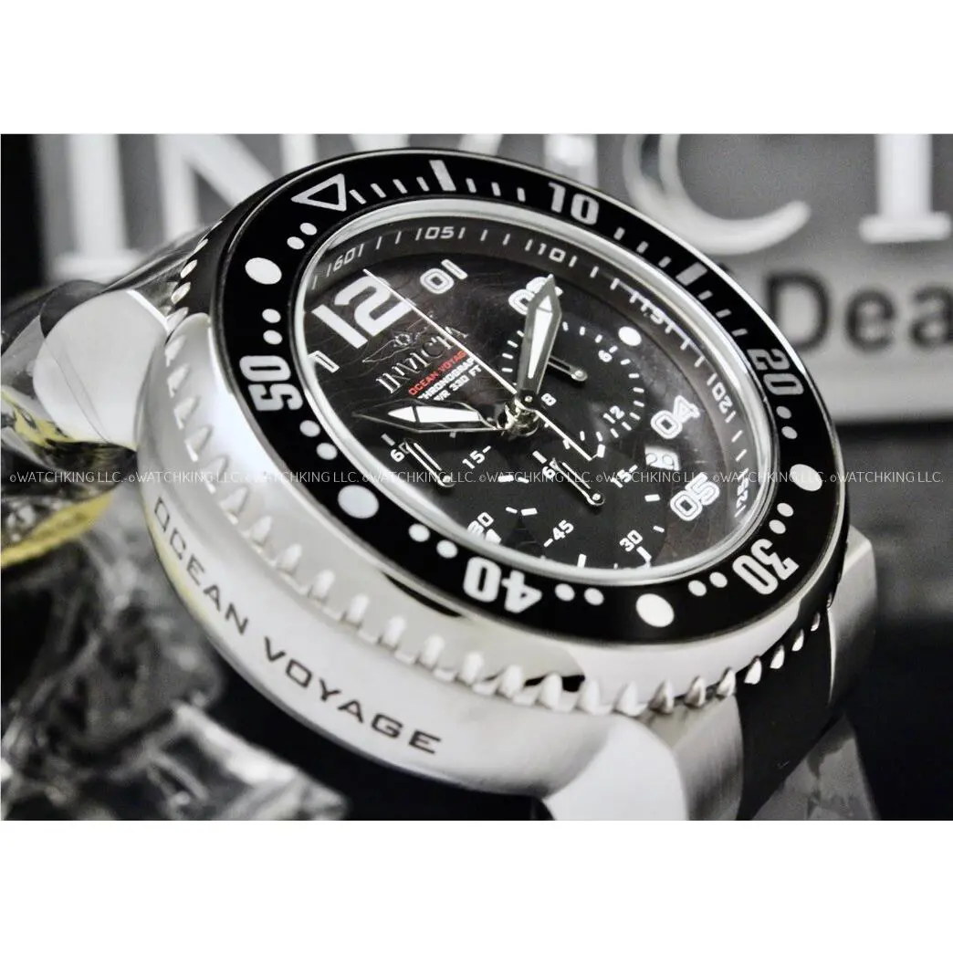 Invicta Pro Diver Ocean Voyage Men`s 52mm Double Black Sport Chrono Watch 26732