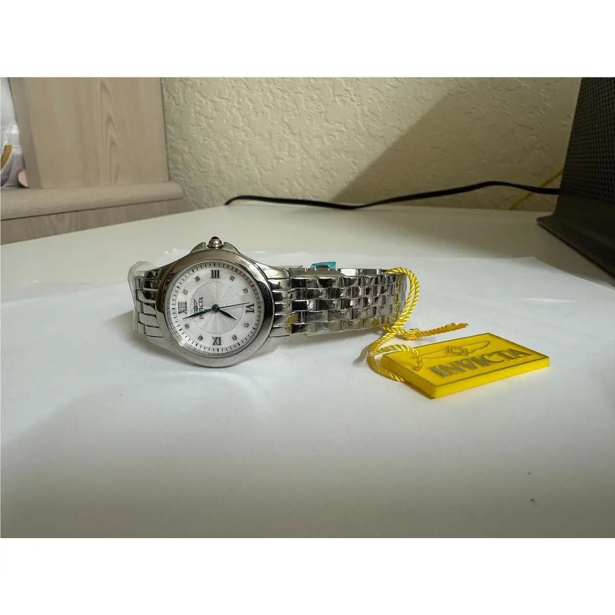 Ladies Invicta Wildflower 10677 Diamond Dial Stainless Steel Watch 33mm
