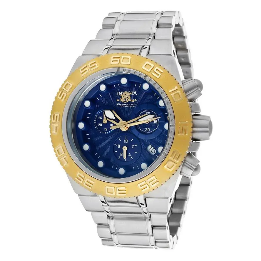 Invicta 10853 Subaqua Sport Chronographs Blue Dial Stainless Steel Mens Watch - Dial: Blue, Band: Silver