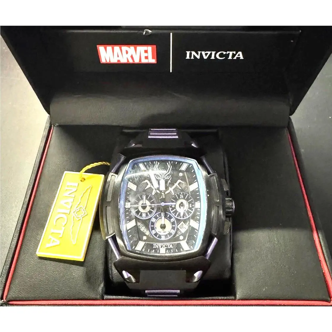 Invicta Marvel Black Panther Watch - Model 37612 53mm - Black Silicone Strap