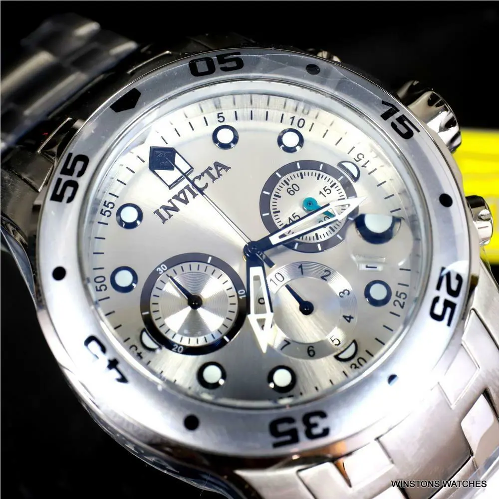 Invicta Pro Diver Scuba Silver-tone Stainless Steel Chronograph 48mm Watch