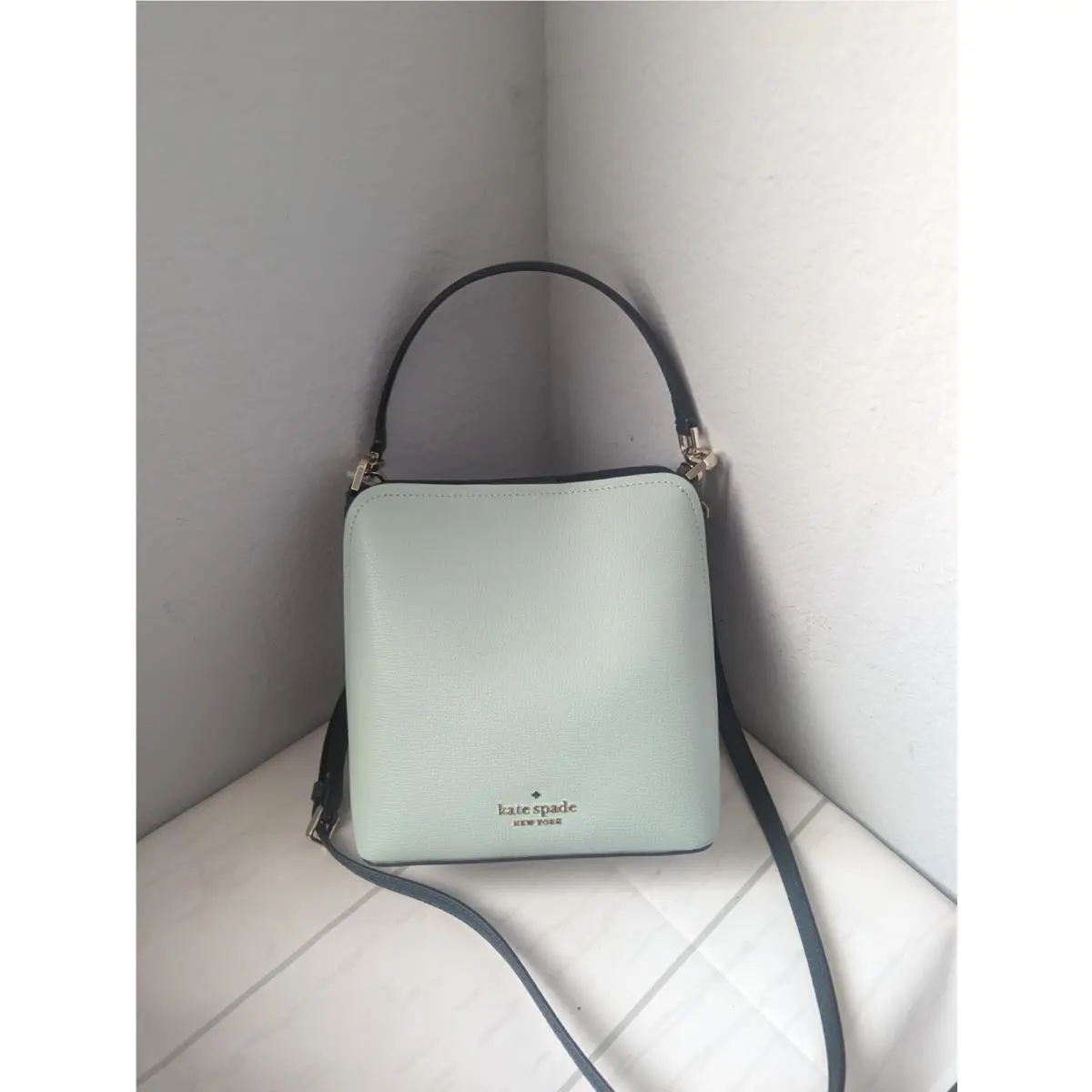 Darcy Leather Small Bucket Crossbody Seawater Multi by Kate Spade
