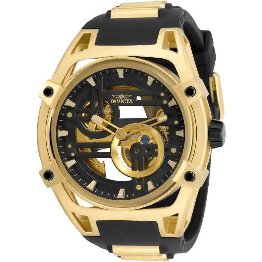 Invicta 32349 Akula Automatic Black Dial Silicone Strap Men`s Watch 195