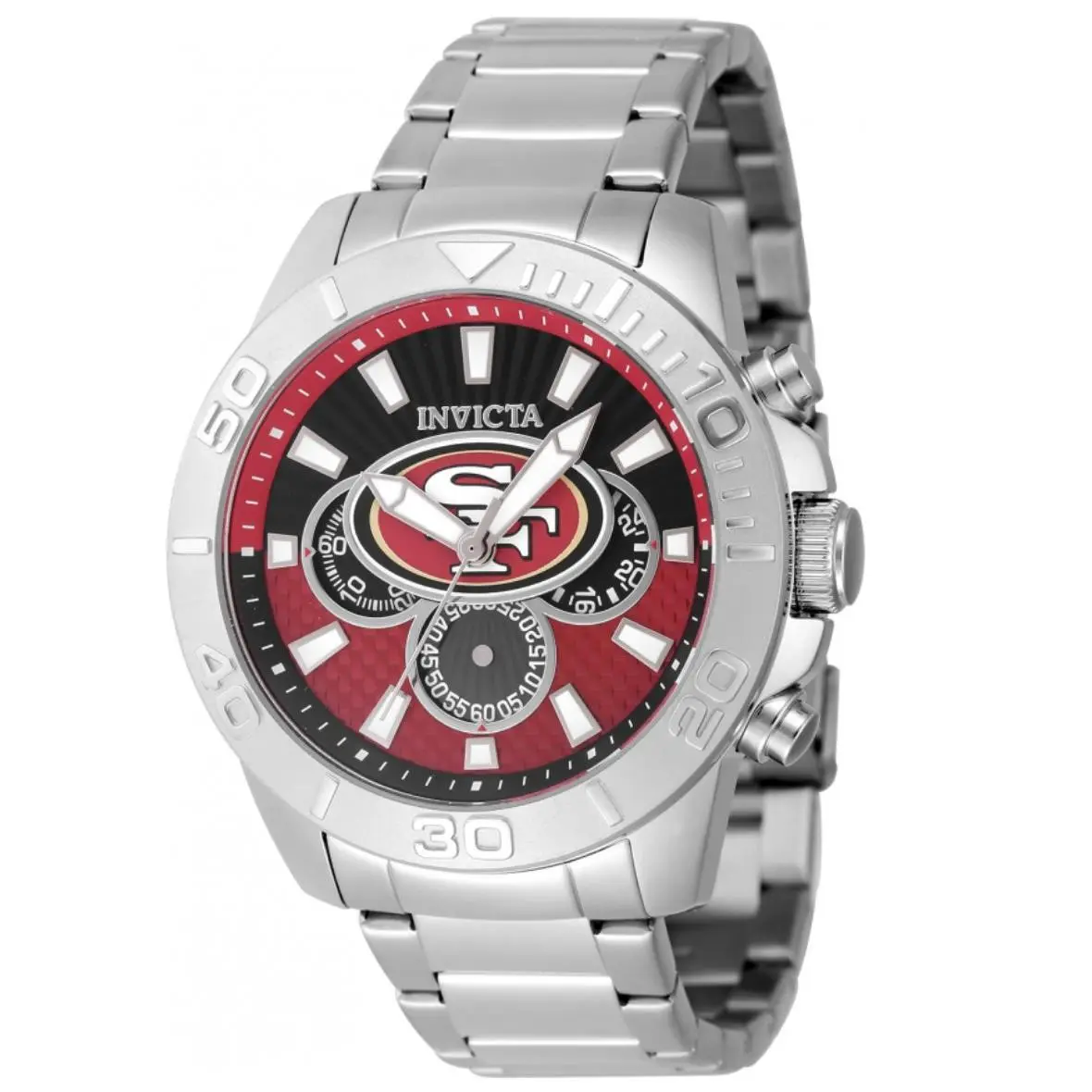 Invicta Nfl San Francisco 49ers Men`s 45mm Quartz Chronograph Watch 47935
