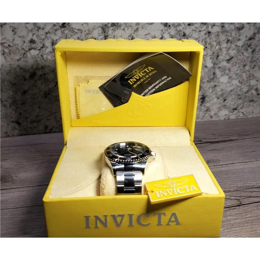 Invicta Pro Diver 22047 43mm Mens Watch Black Dial Stainless Steel Quartz