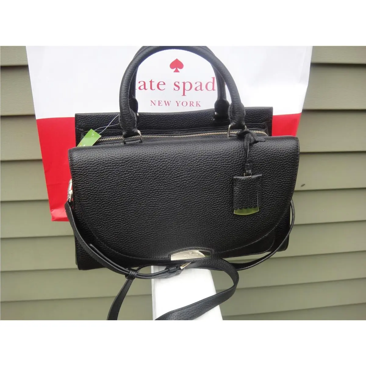 Kate Spade Carolyna Pine Grove Way Black Satchel Bag .$428.00 100%Authentic