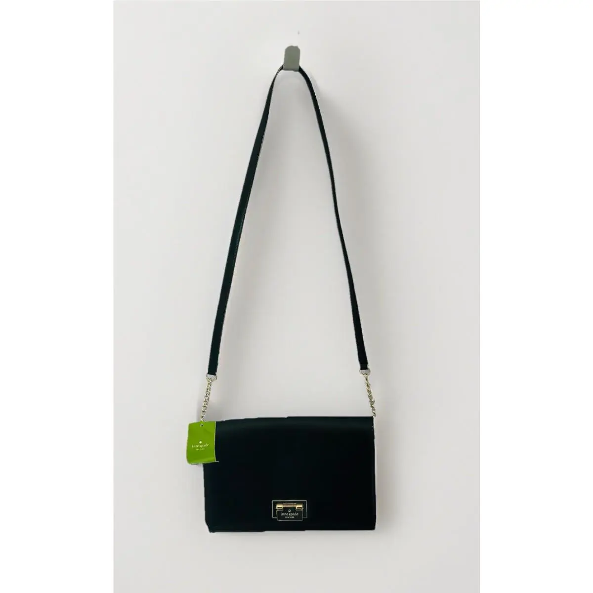 Kate Spade Harwood Place Fiona Leather New Square Shoulder Crossbody Black