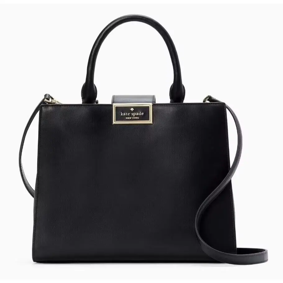 Kate Spade KB707 Reegan Medium Smooth Leather Satchel Crossbody in Black