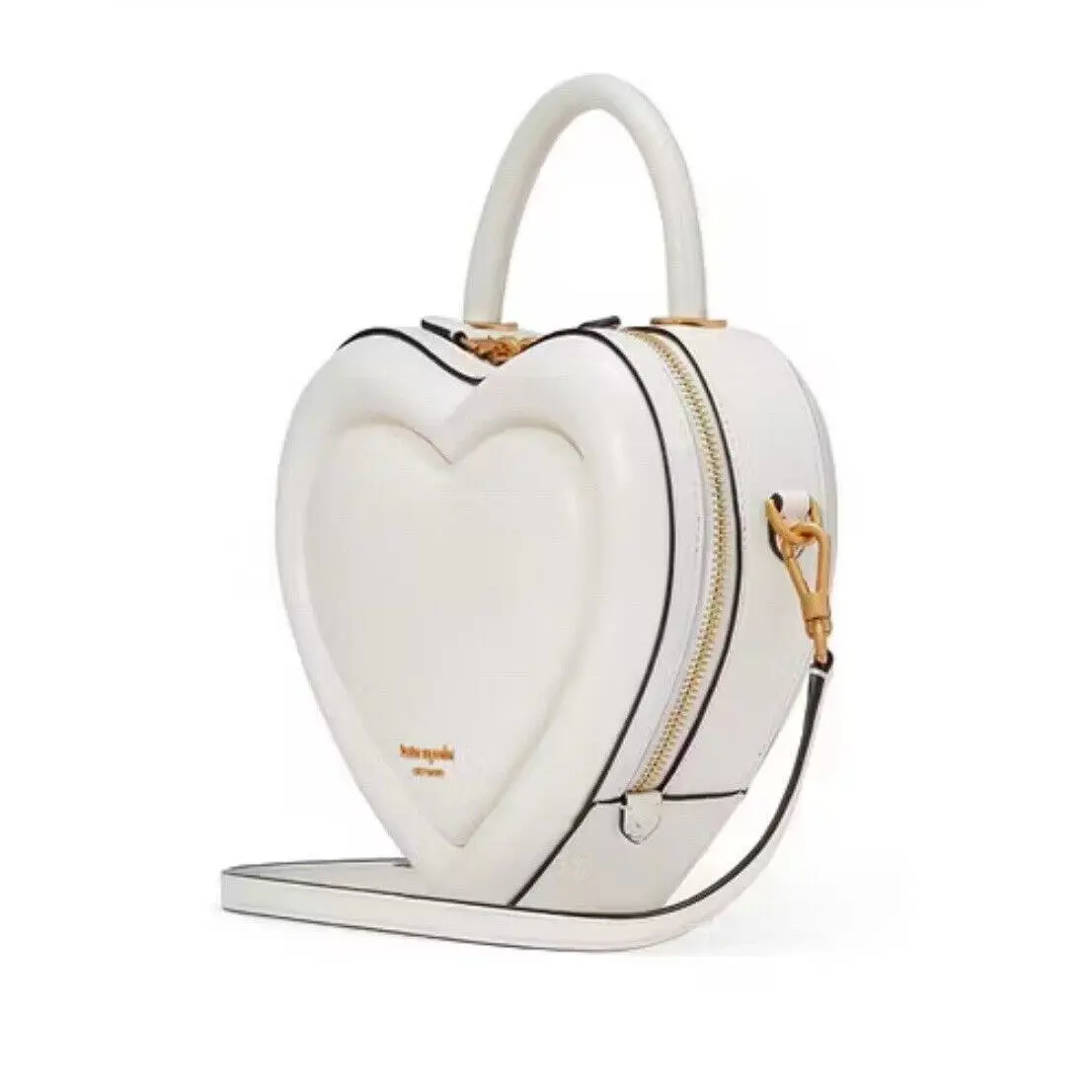 Pitter Patter Leather 3-D Heart Crossbody - Cream by Kate Spade