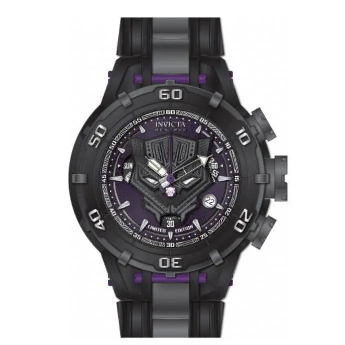 Invicta Marvel Black Panther Chronograph Quartz Purple Dial Men`s Watch 40541