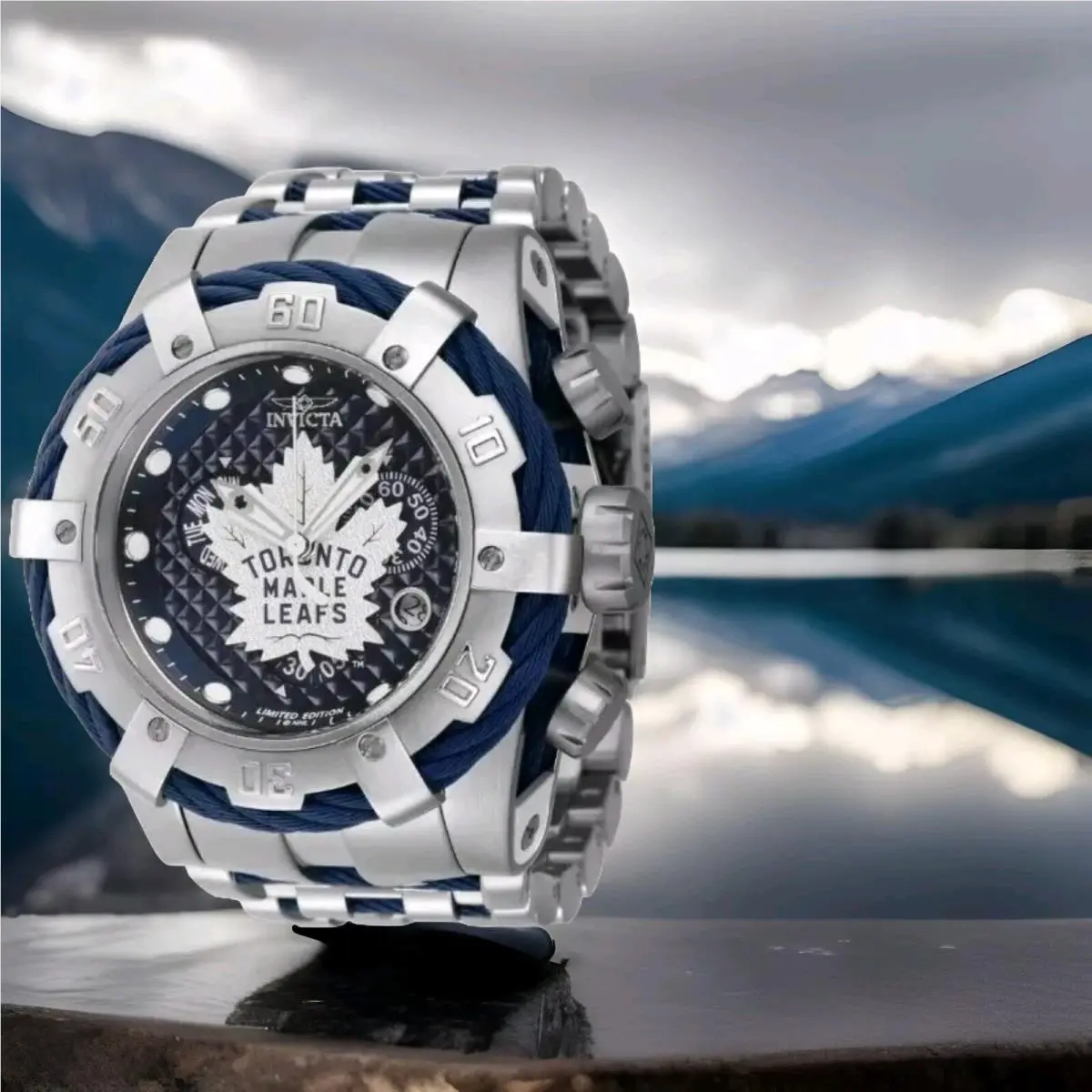 Invicta Nhl Toronto Maple Leafs Swiss Ronda Z60 Caliber Men`s Watch - 53mm