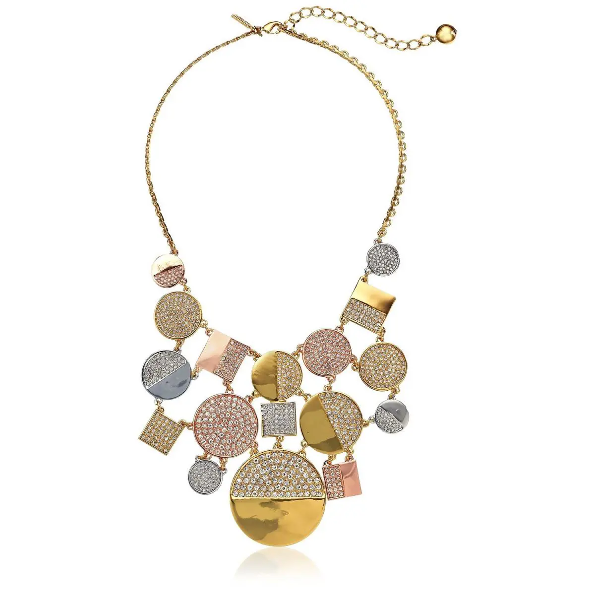 Kate Spade Light The Lanterns Statement Bib Necklace Earrings Rose Gold Silver