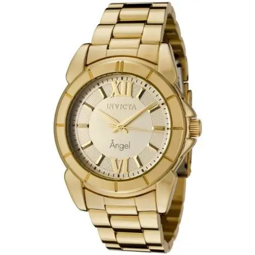 Invicta Women`s 0459 Angel Collection Rhodium-plated Gold-tone Watch