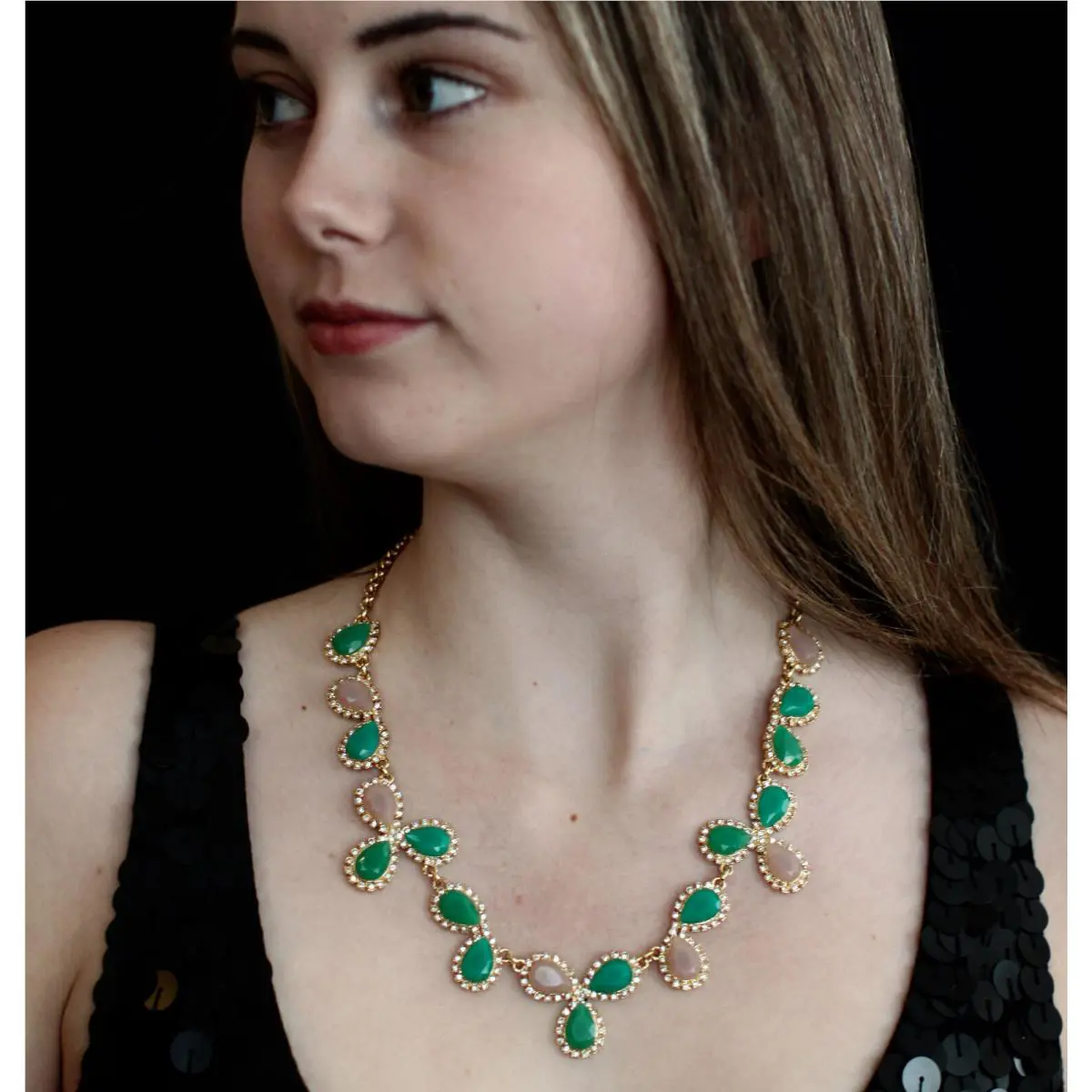 Kate Spade Blush Balloon Bouquet Collar Necklace Pink Green