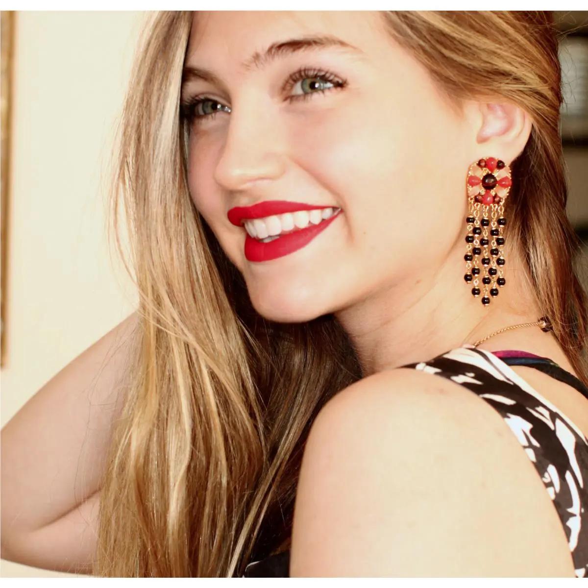 York Burst Into Bloom Gold-tone Stone Chandlier Earrings by Kate Spade