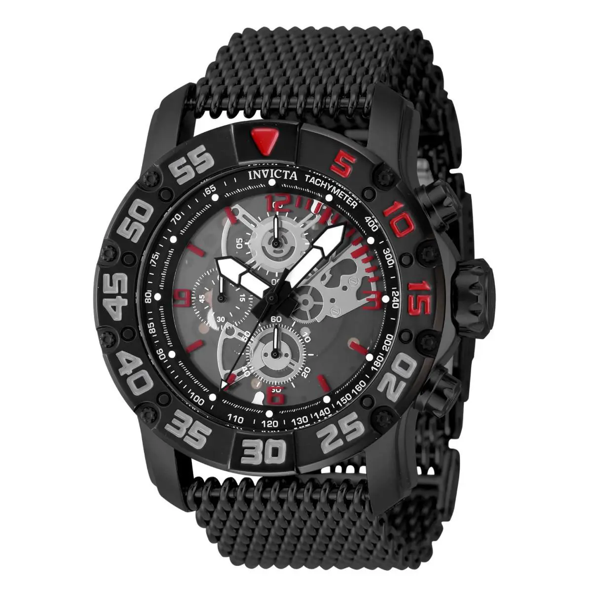 Invicta Racing JM Limited Edition Men`s Watch - 48mm. Black. Red - Dial: Black, Band: Black, Bezel: Black, Red