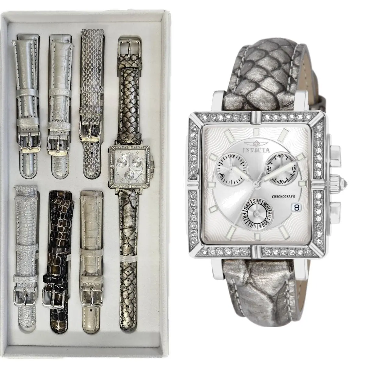 Invicta 10337 Classique Wildflower Chronograph 7 Strap Womens Watch Set