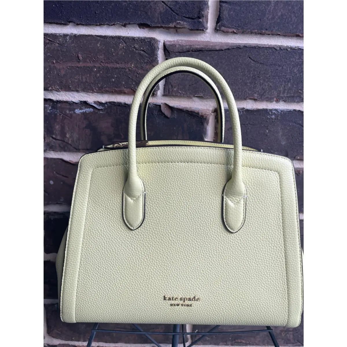 Kate Spade Knott Medium Pebble Leather Satchel Suns Out Yellow